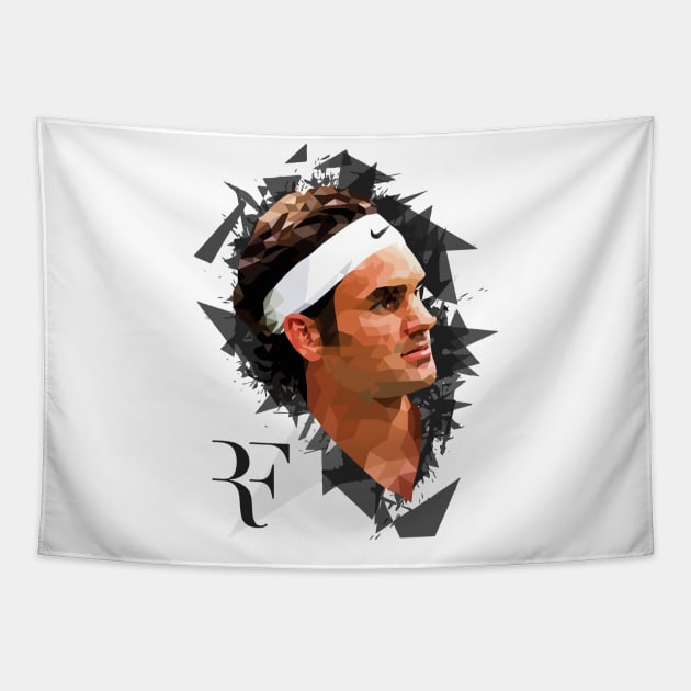 Roger Federer Abstract Tapestry by inkstyl