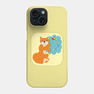 Cat and fishes Phone Case