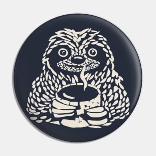 sloth coffee Pin