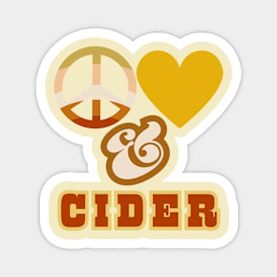 Peace, Love & Cider  - Retro Pop Cider Style. Magnet