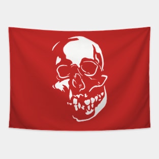 Lunging Skull Red Tapestry