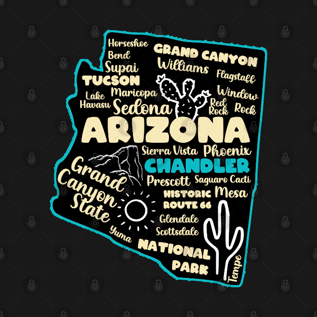 Arizona Chandler map arizona state usa arizona tourism Chandler tourism by BoogieCreates