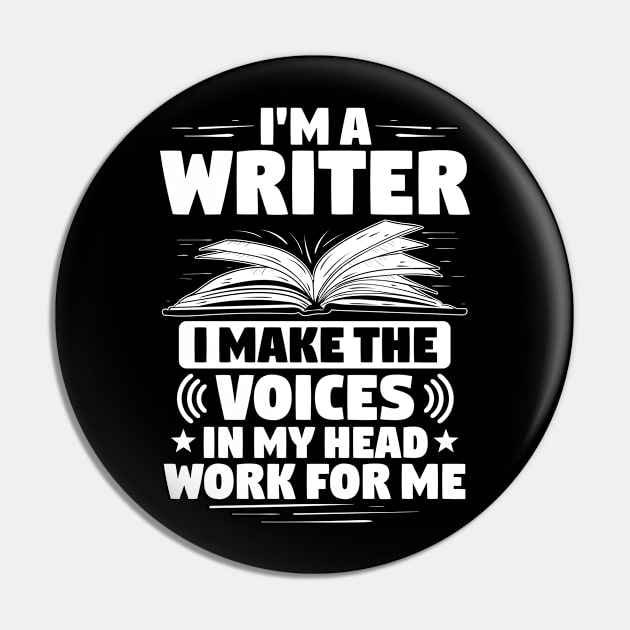 Author Writer Writing Authorship Storyteller Gift Pin by Krautshirts