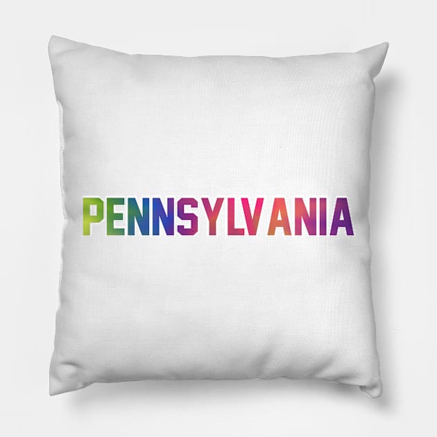 Pennsylvania Tie Dye Jersey Letter Pillow by maccm