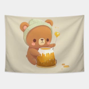 Bear with honey cute kawaii Tapestry