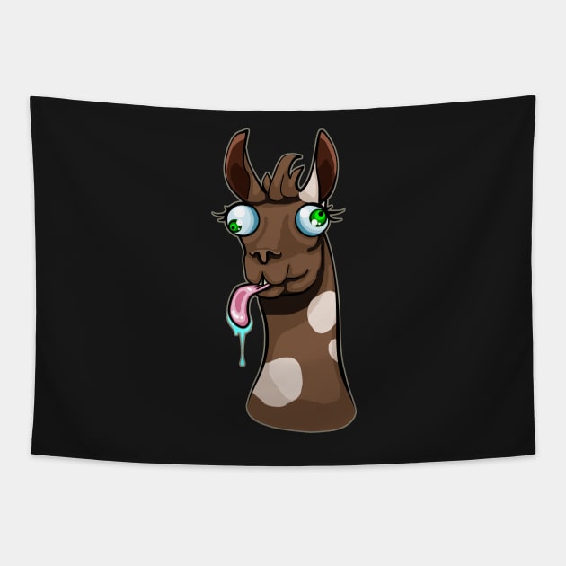 Goofy Llama Tapestry by ChePanArt