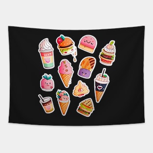 #2 Cute happy food sticker pack Tapestry