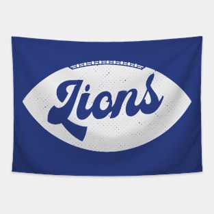 Retro Lions Football Tapestry