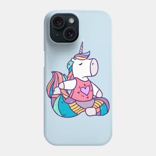 Unicorn meditation in yoga asana Phone Case