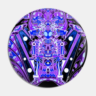 the tropical black alien astronaut in mictlan pattern ecopop Pin