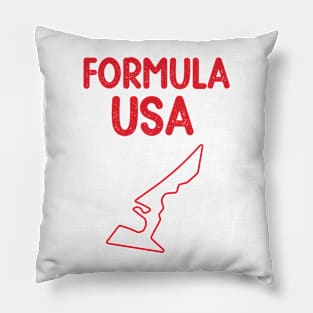 Formula USA Racing Circuit Car Map Grand Prix Race Pillow