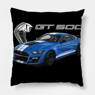 GT500 Mustang shelby cobra velocity blue Pillow