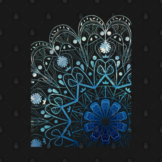 Mandala in Sea Green and Blue by RoxanneG