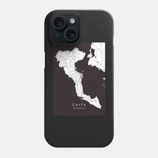 Corfu Greece Island Map Phone Case