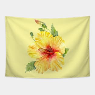 Yellow Tropical Hibiscus Tapestry