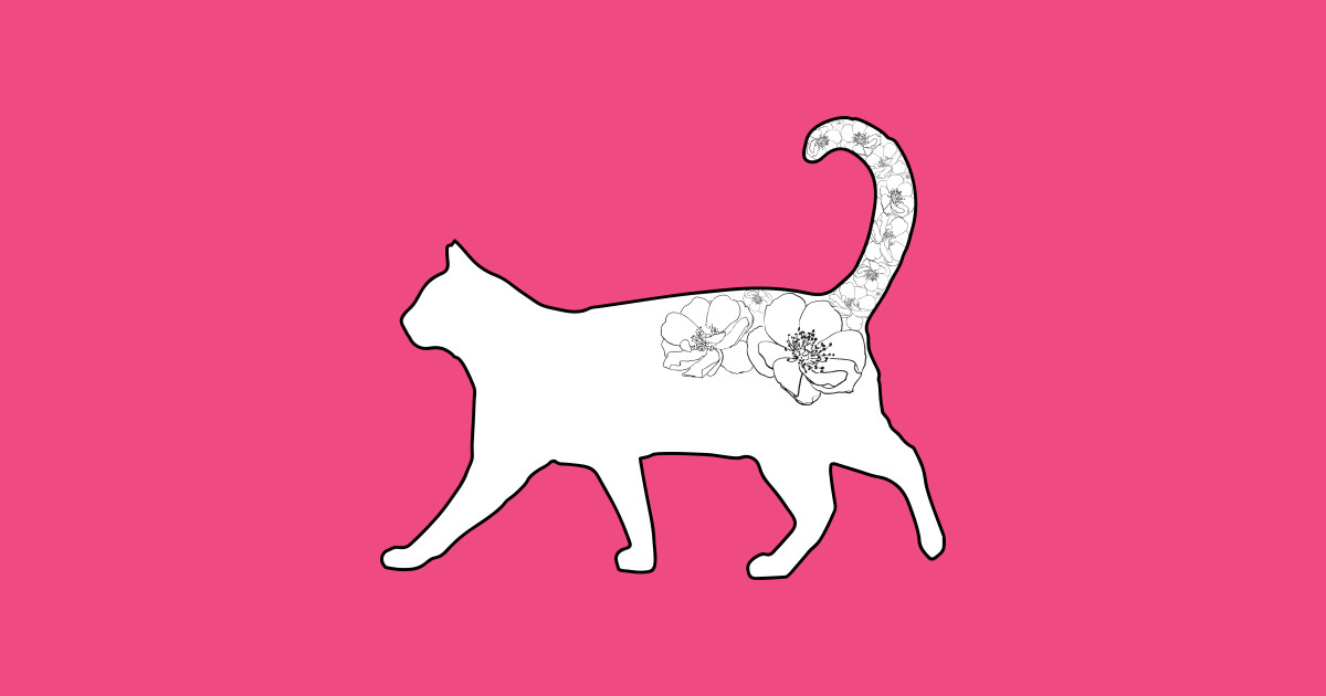 Floral Tail Kitty Cat T Shirt Teepublic