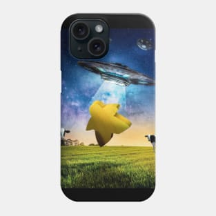 UFO Abducting Meeple, Board Gaming Alien Abduction Phone Case