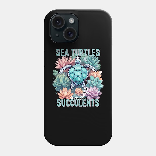 Sea Turtles and Succulents Phone Case by succulentdotcare