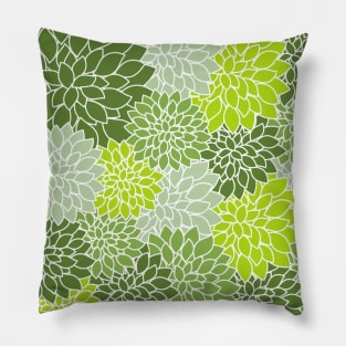 Green Floral Pattern Pillow