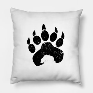 Bear Paw Silhouette [Black Design] Pillow