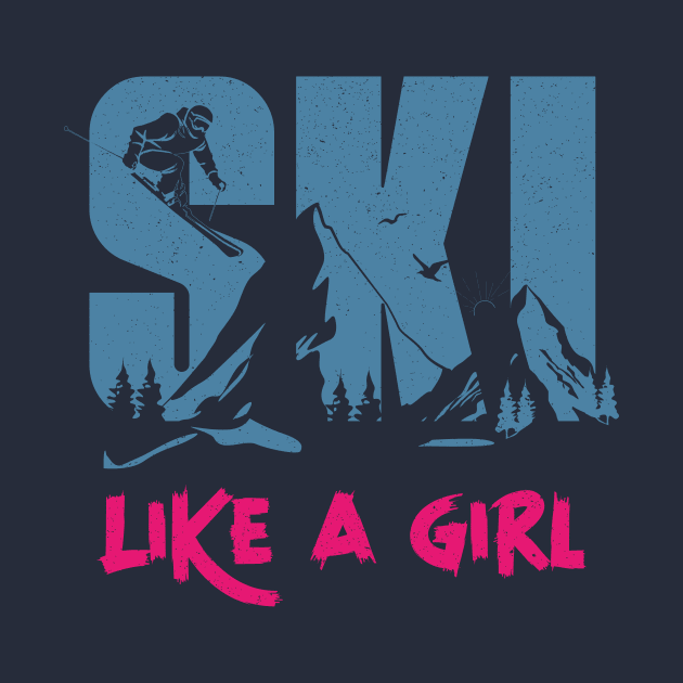 Ski Like A Girl, Funny Ski Trip, Girls Ski Jumper Vintage by ANAREL