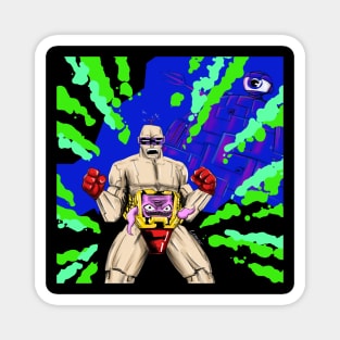 tmmt mutant enemy ecopop krang alien robot art Magnet