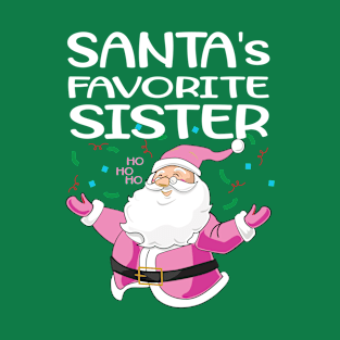 Santa's Favorite Sister (Dark Color Tee) T-Shirt