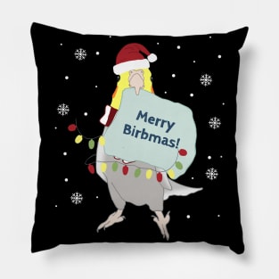 merry birbmas! - cockatiel doodle Pillow