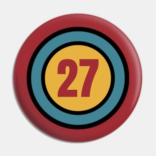 The Number 27 - twenty seven - twenty seventh - 27th Pin