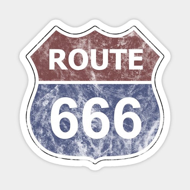 Get Your Kicks On Route 666 Magnet by Doc Multiverse Designs