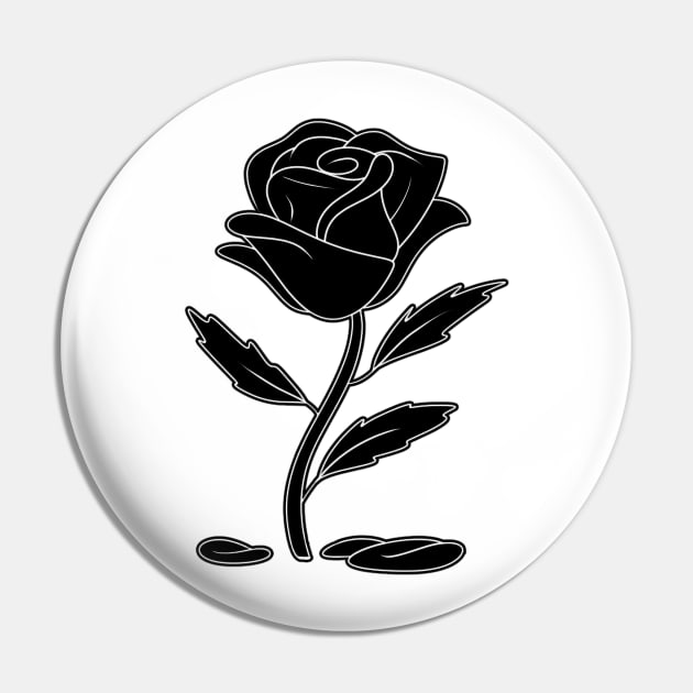 Black Rose Pin by Not Too Shoddy