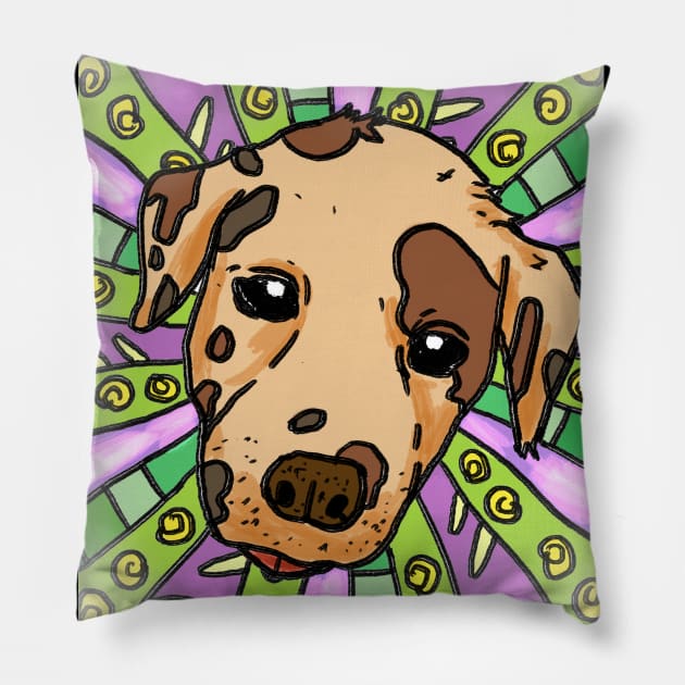 Boop the Snoot Muddy Labrador Pillow by Moonwing