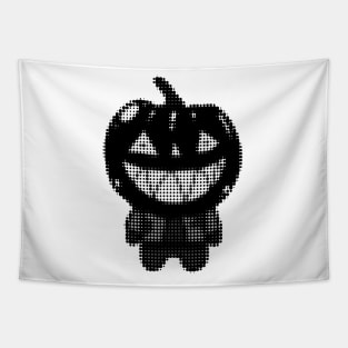 Black Zombie Pumpkin Man of Halloween design Tapestry