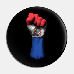 Flag of Paraguay on a Raised Clenched Fist Pin