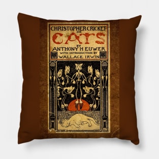 Christoper Cricket on cats- vintage book cover Pillow