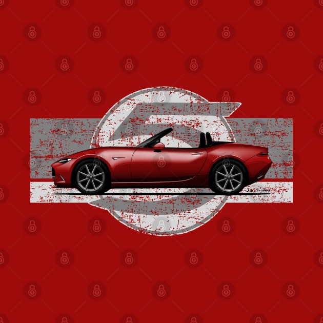 My drawing of the iconic Japanese roadster sports car ND with background 5 by jaagdesign