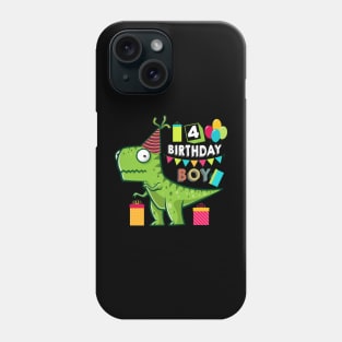 Birthday Dinosaur 4 Years Old Phone Case