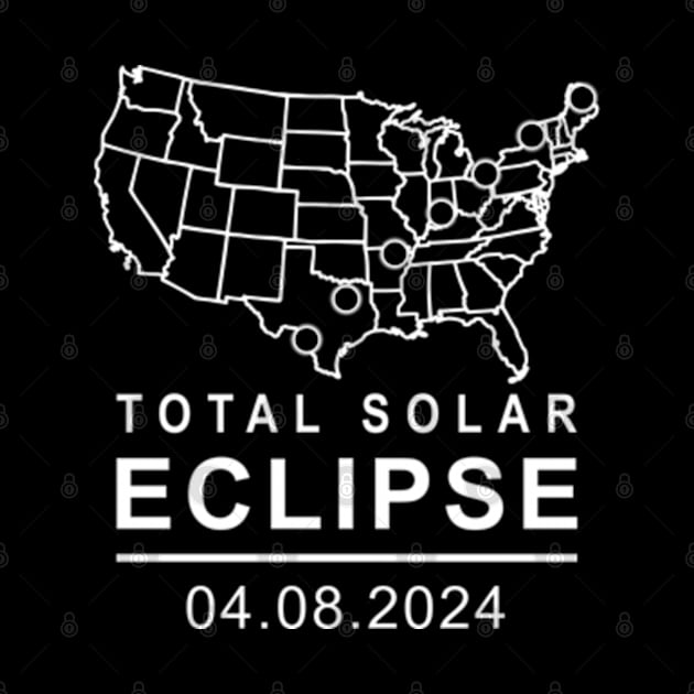 Total Solar Eclipse 2024 April 8 2024 USA Map by Emma Creation