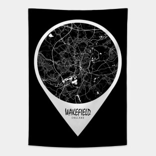 Wakefield, England City Map - Travel Pin Tapestry