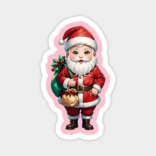 A jolly Santa Claus with a sack full of gifts Magnet