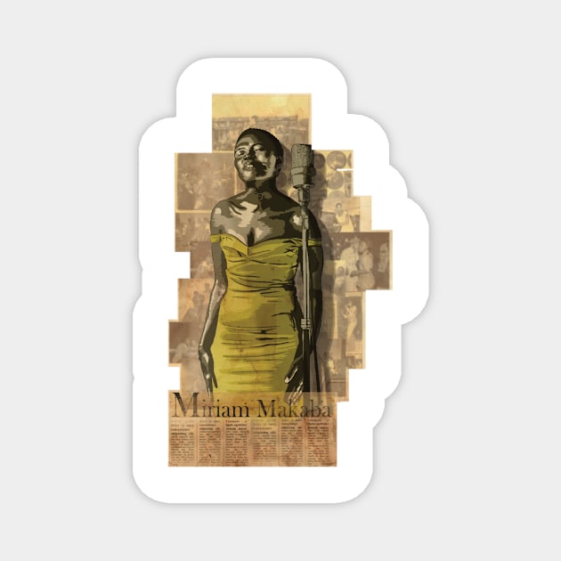 Miriam Makeba Magnet by Pretty dark prints