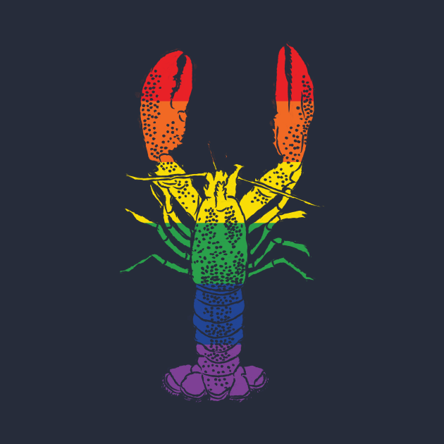 Rainbow Striped Gay Pride Lobster by Alissa Carin