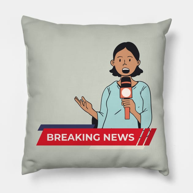 Breaking news Pillow by Young Me