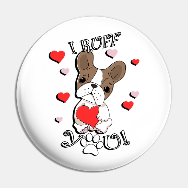 French Bulldog Mom Valentine’s Day Hearts & Frenchie Pin by tamdevo1