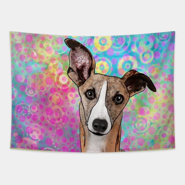 Whippet pop art Tapestry by MistyLakeArt