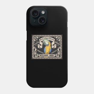 Beautiful African Blue & Gold Macaw on classic stamp Phone Case