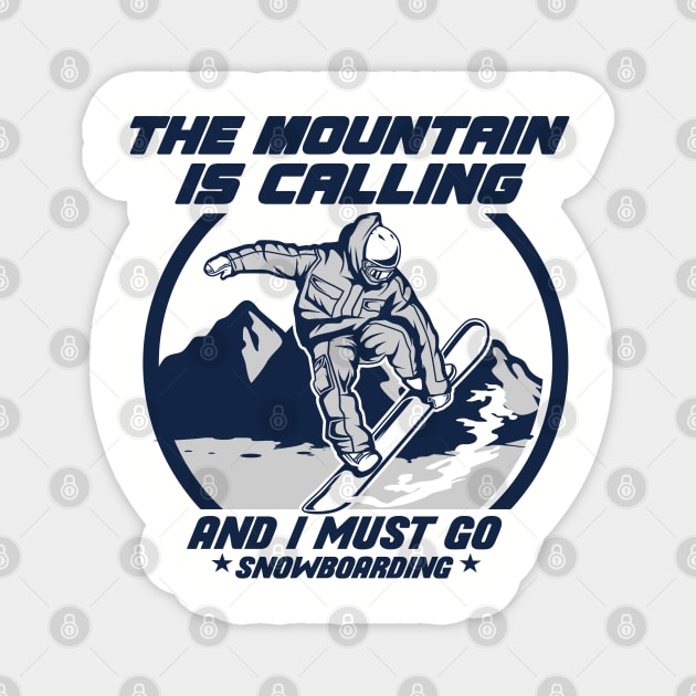 GO SNOWBOARDING Magnet by beanbeardy