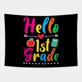 Colored Hello 1st Grade Back to School First Grade Teacher Tapestry