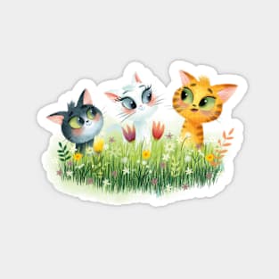 Meadow Cats Magnet