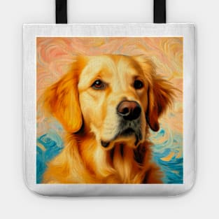 Furry Best Friend - Golden Retriever in Van Gogh Style, Labrador Retriever Doggo Tote